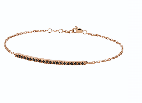 Bracciale Gioielleria Dossena  Donna in Oro rosa Diamante Black 0.11 Ct BROR-11-253 TENNIS - BROR-11-253 TENNIS